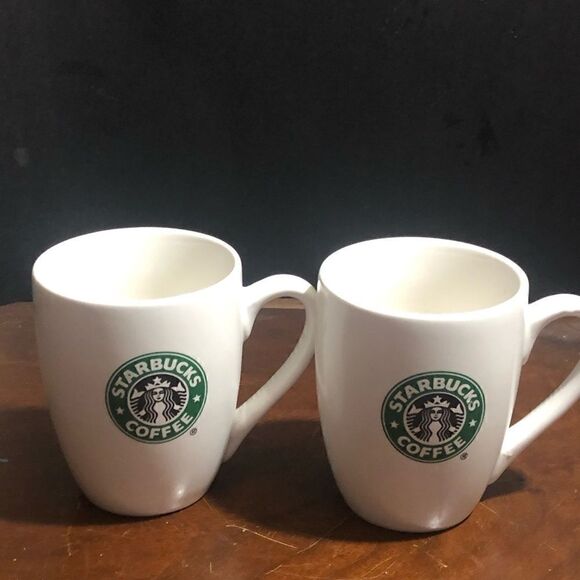 Starbucks coffee mugs. 10 oz. classic white with Mermaid logo. Set 2. - Picture 1 of 3